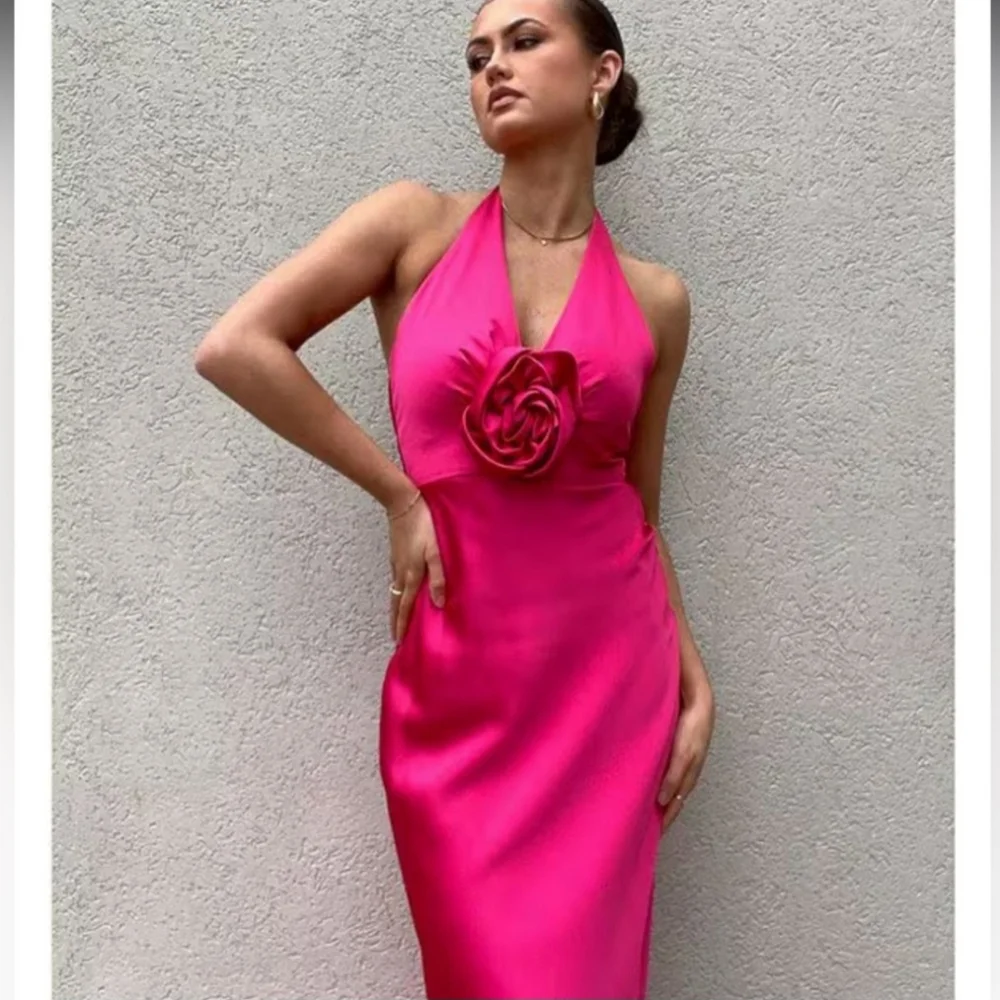 ANTONIO MELANI | Dresses | Antonio Melani Rosalea Rosette Satin Halter Dress  | Poshmark